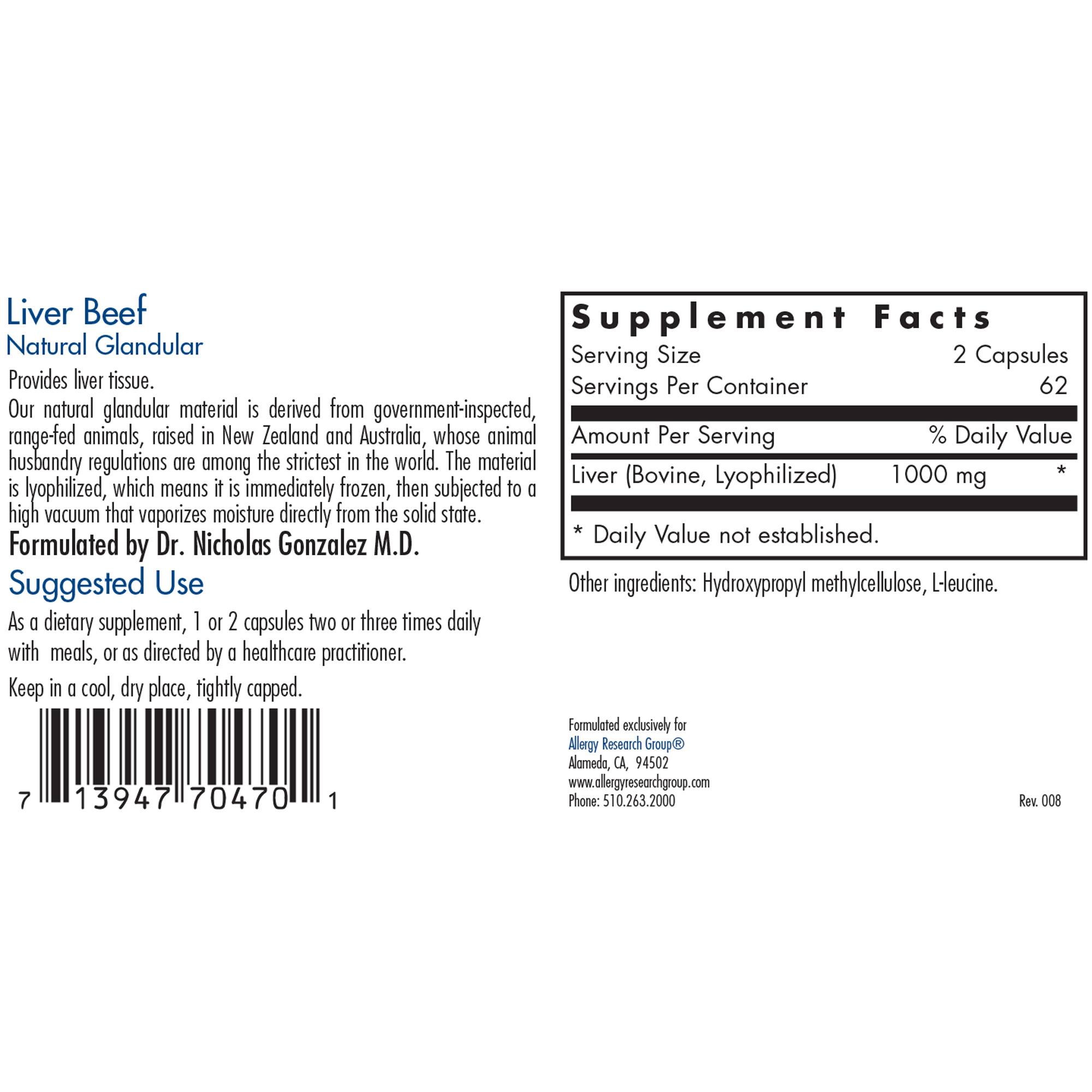 Liver Beef Glandular 500mg - Image 2