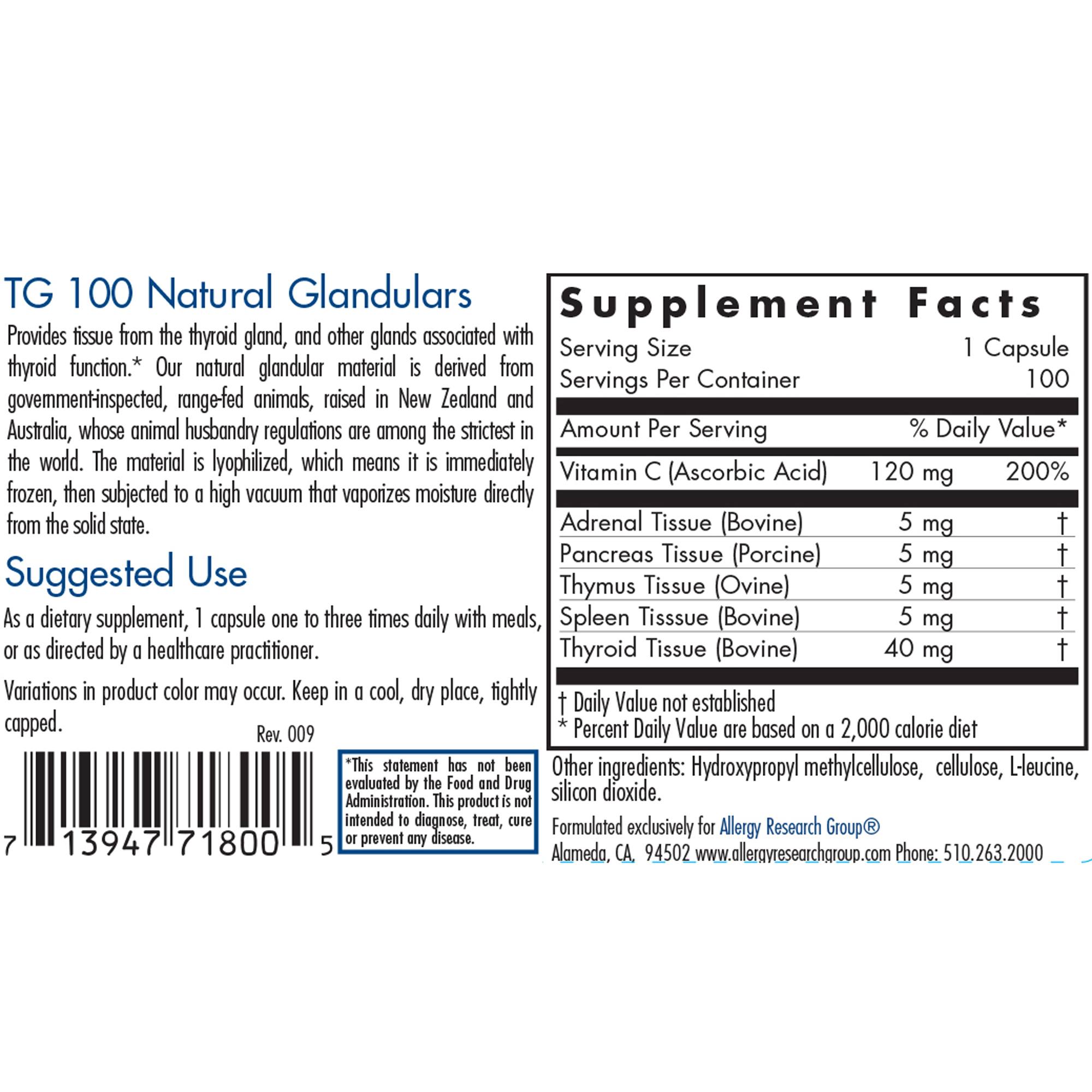 TG 100 Organic Glandulars - Image 2