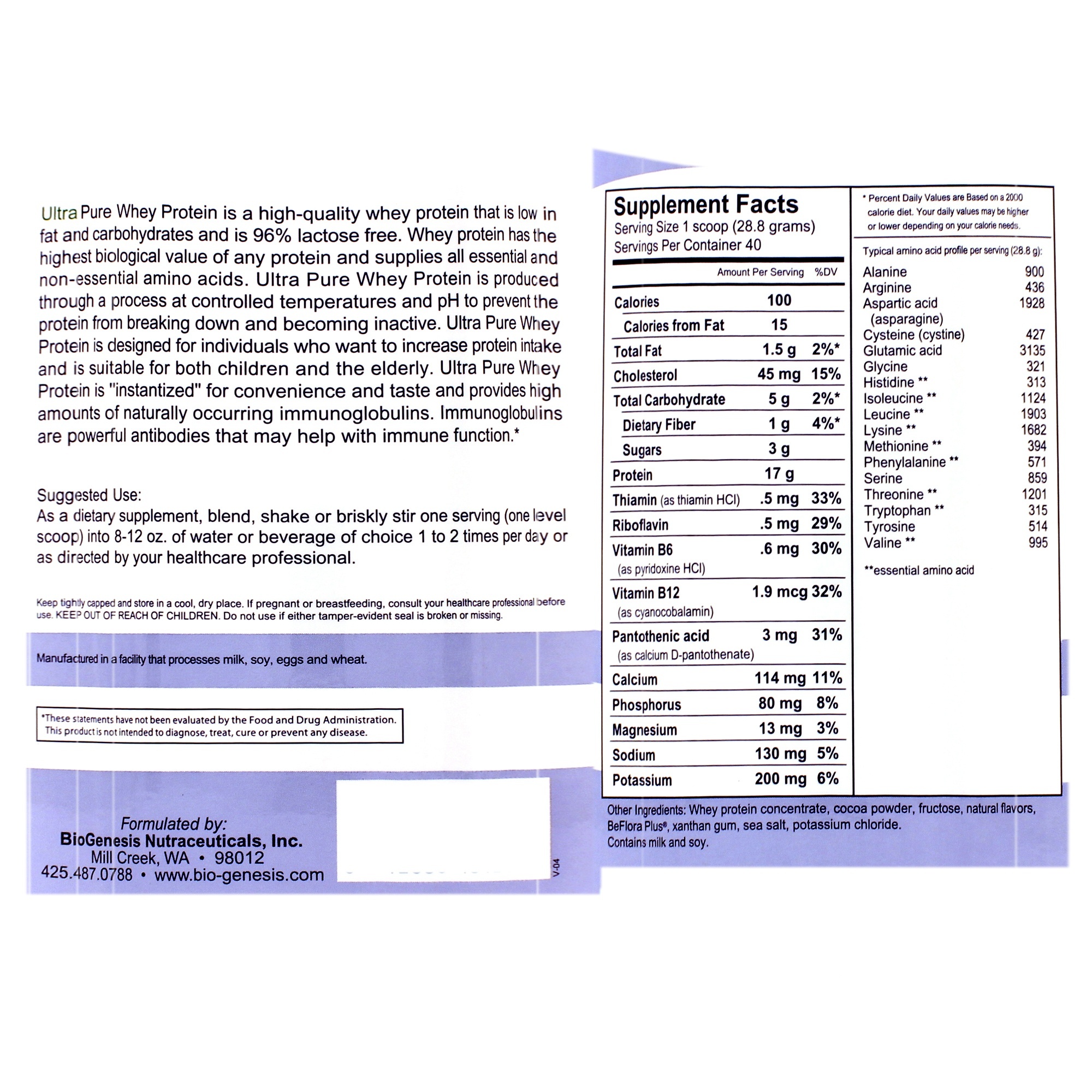 Ultra Pure Whey Protein/Chocolate - Image 2