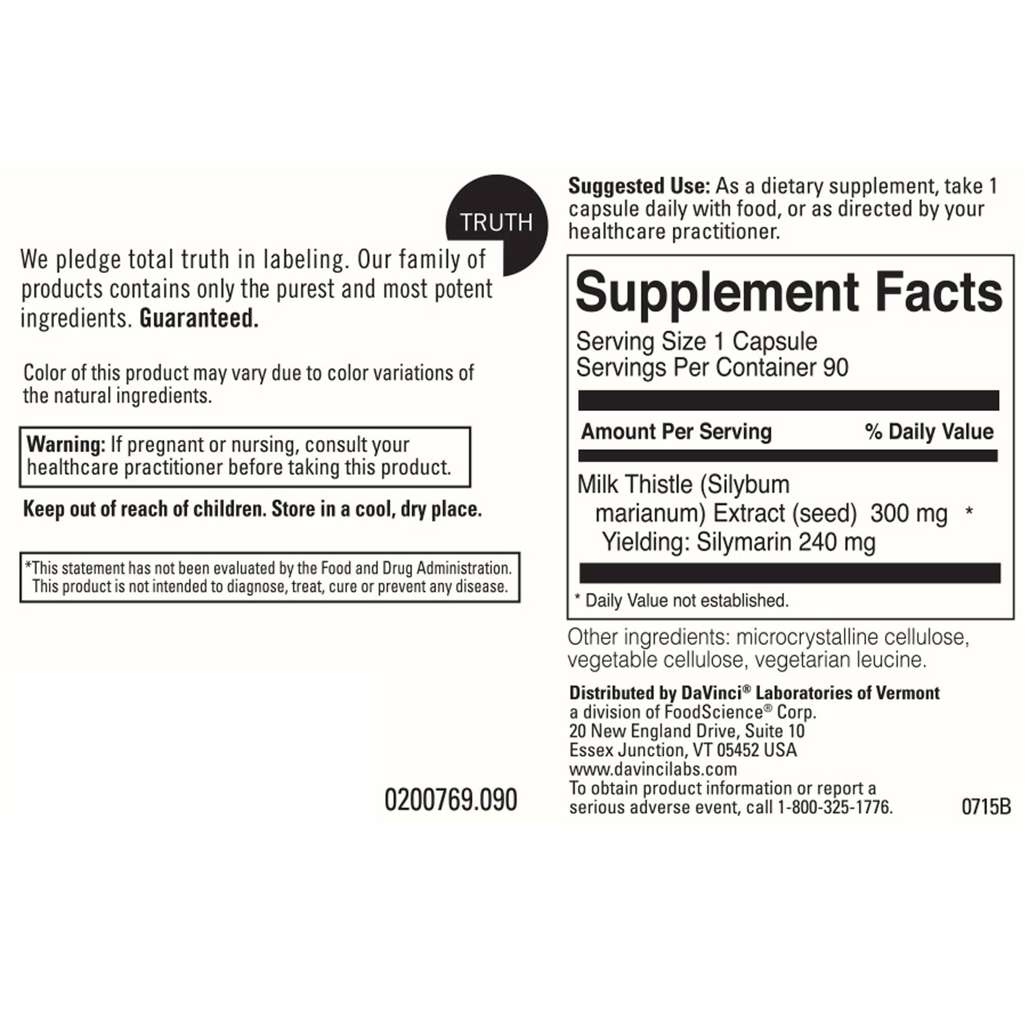 Milk Thistle 300mg - Image 2