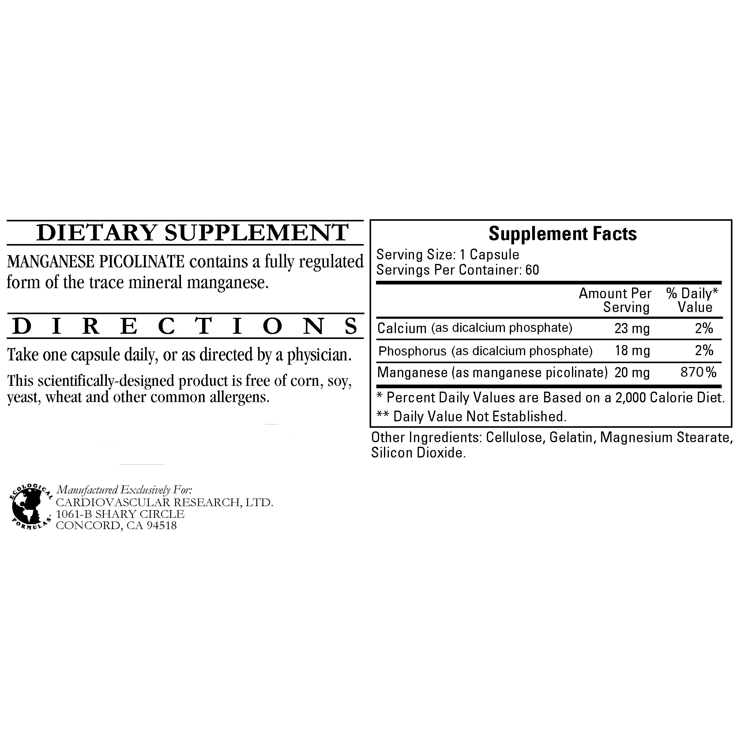 Manganese Picolinate 20mg - Image 2