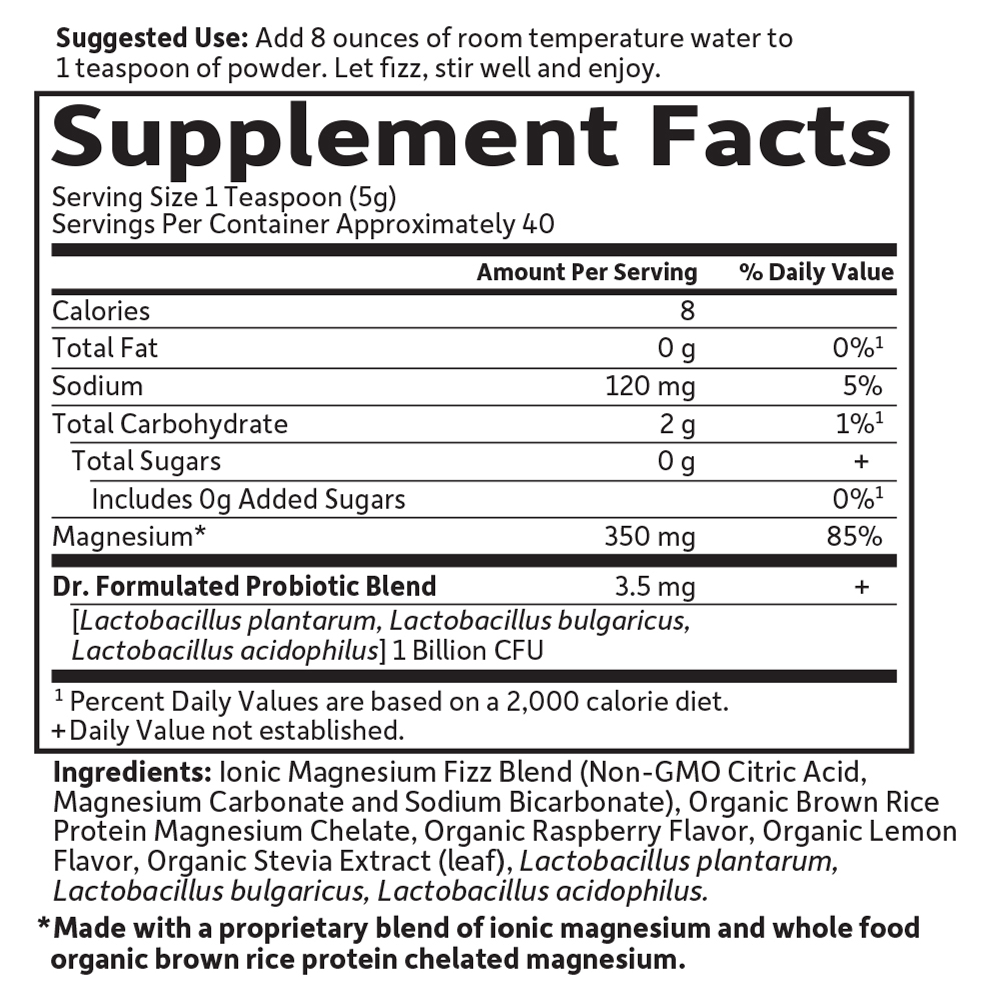 Dr. Formulated Whole Food Magnesium Raspberry-Lemon - Image 2