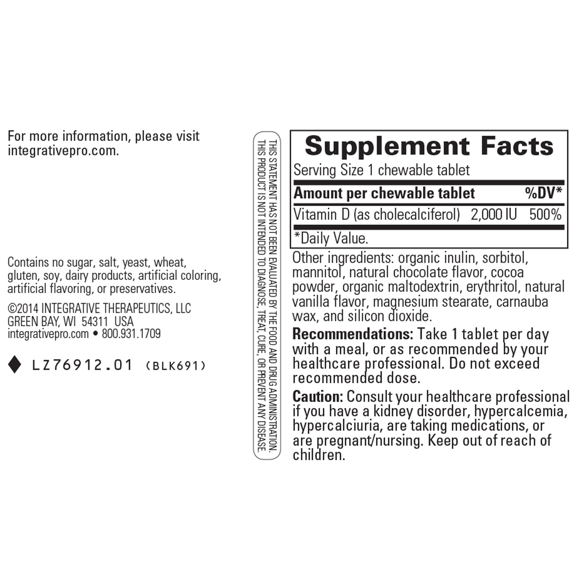 Vitamin D3 2000IU Chewable/Chocolate - Image 2