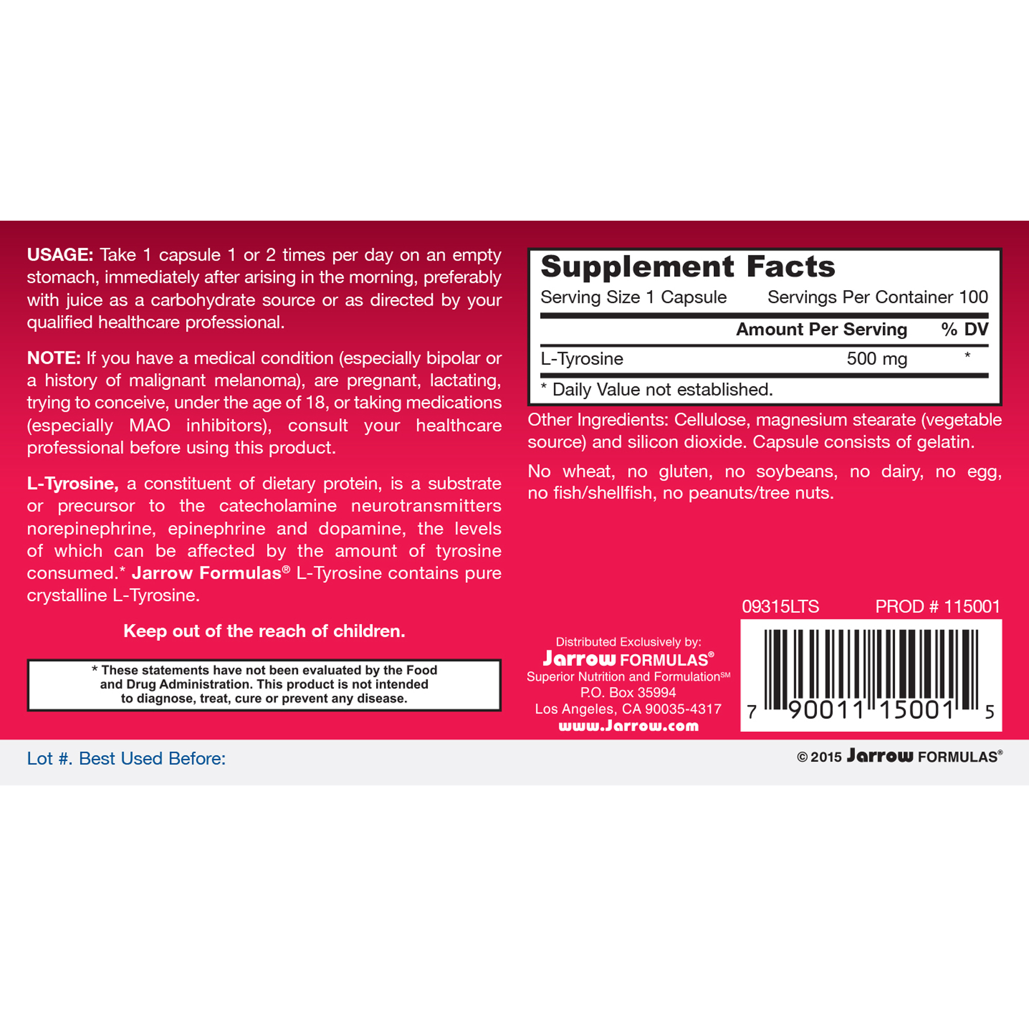 L-Tyrosine 500mg - Image 2