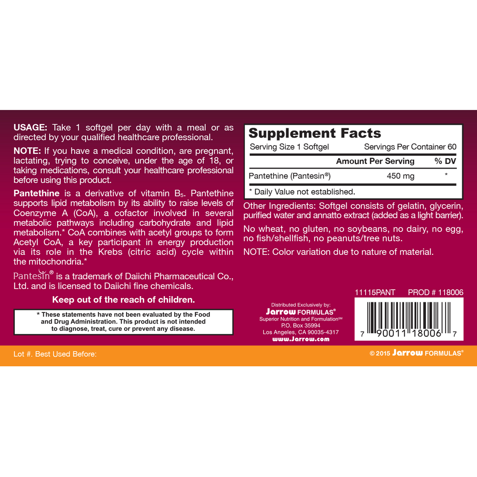 Pantethine 450mg - Image 2