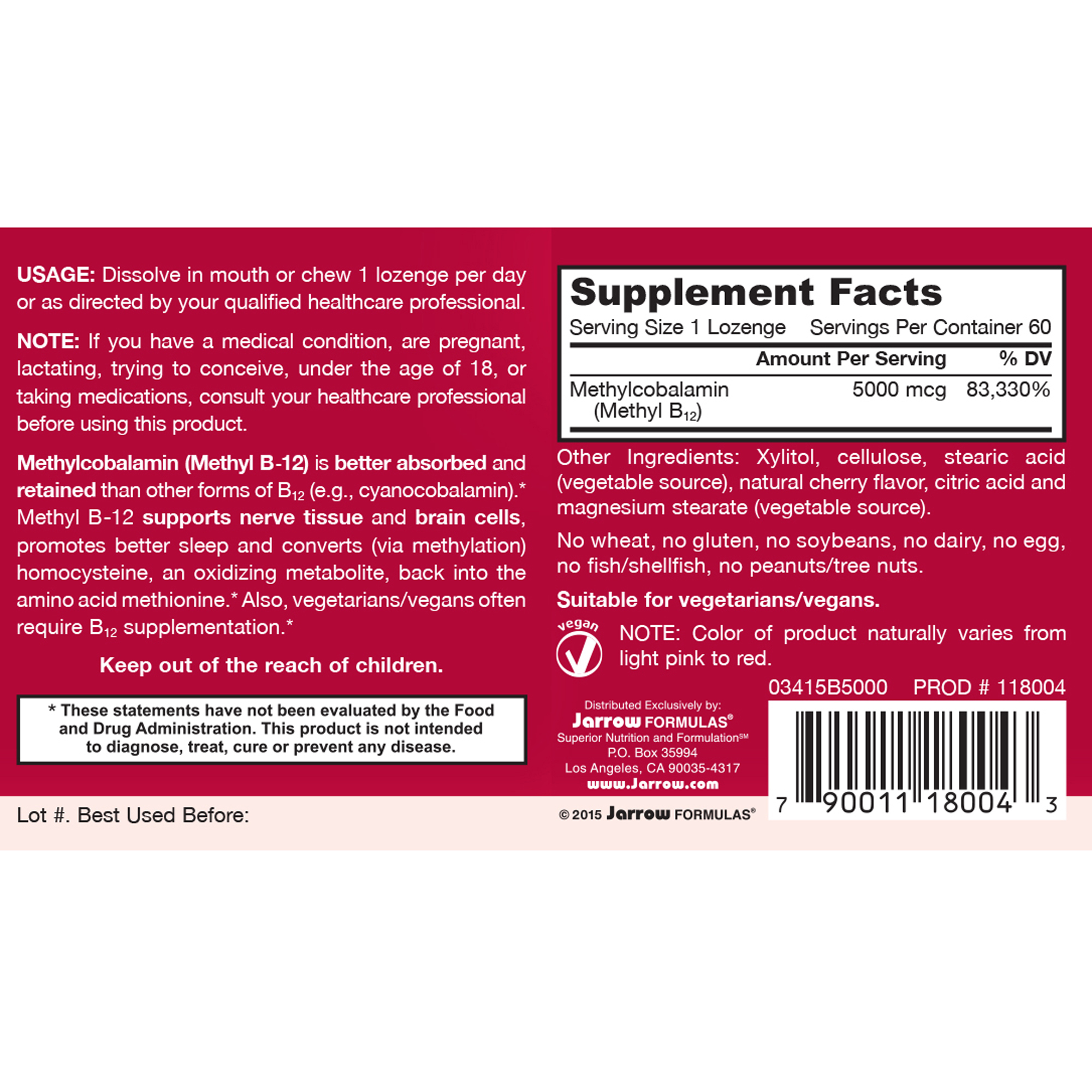 Methyl B12, Methylcobalamin 5000mcg - Image 2