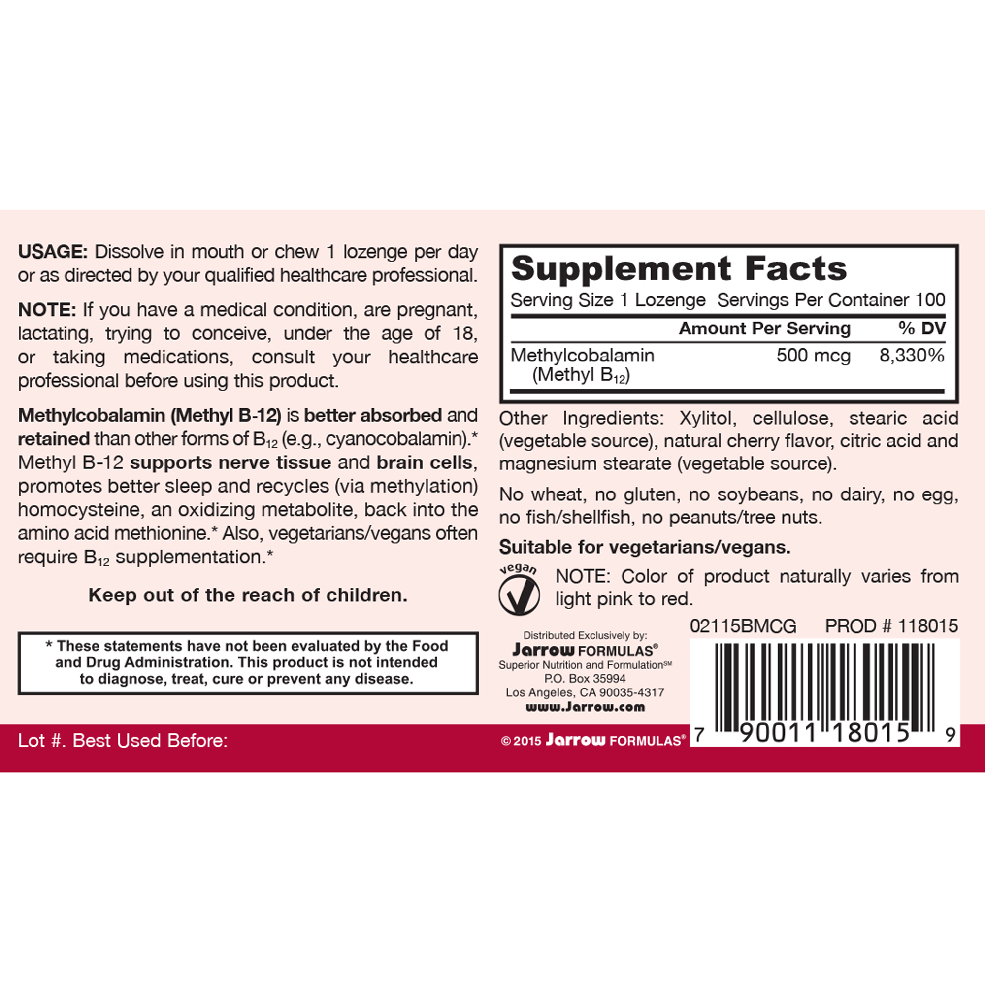 Methyl B12, Methylcobalamin 500mcg - Image 2