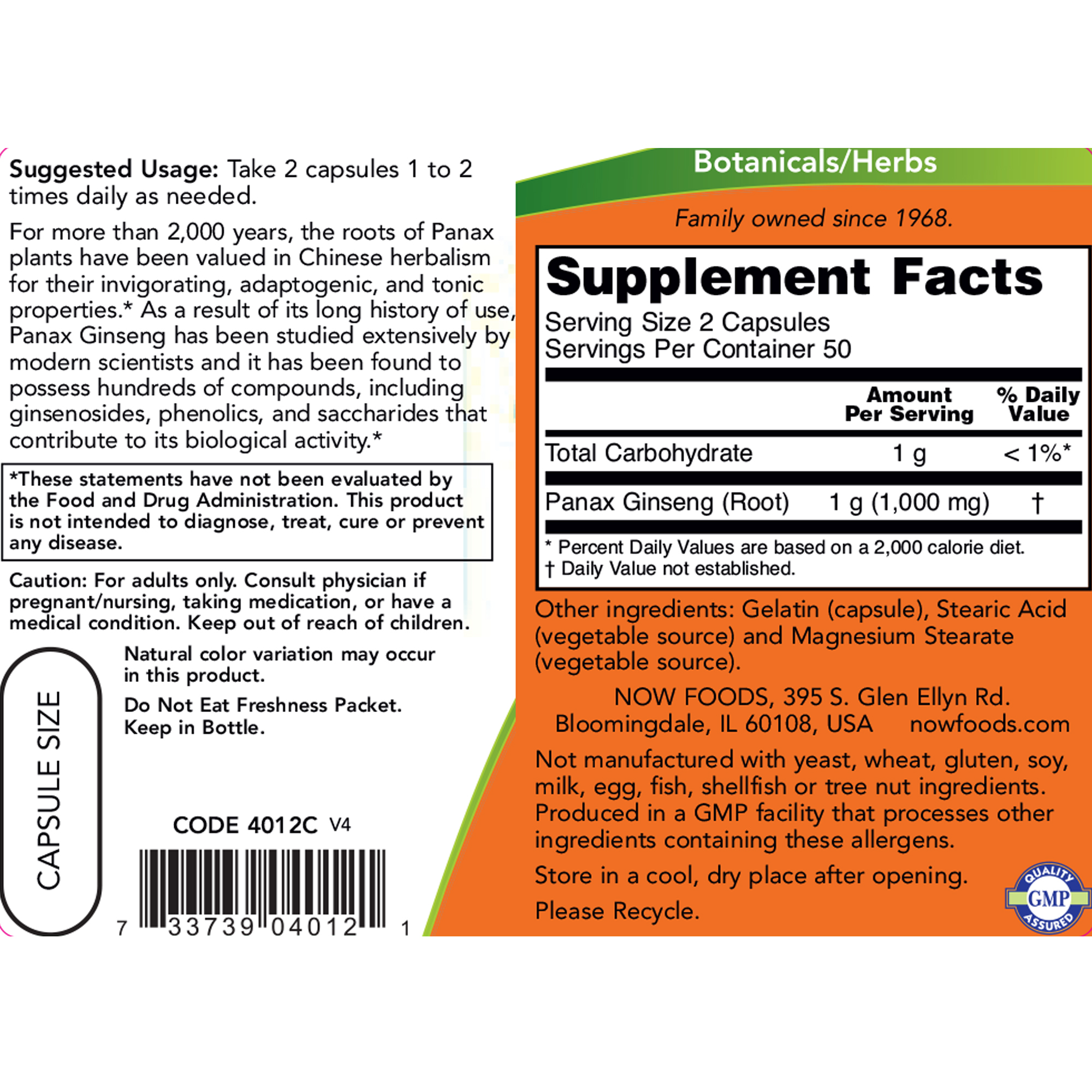 Panax Ginseng 500mg - Image 2