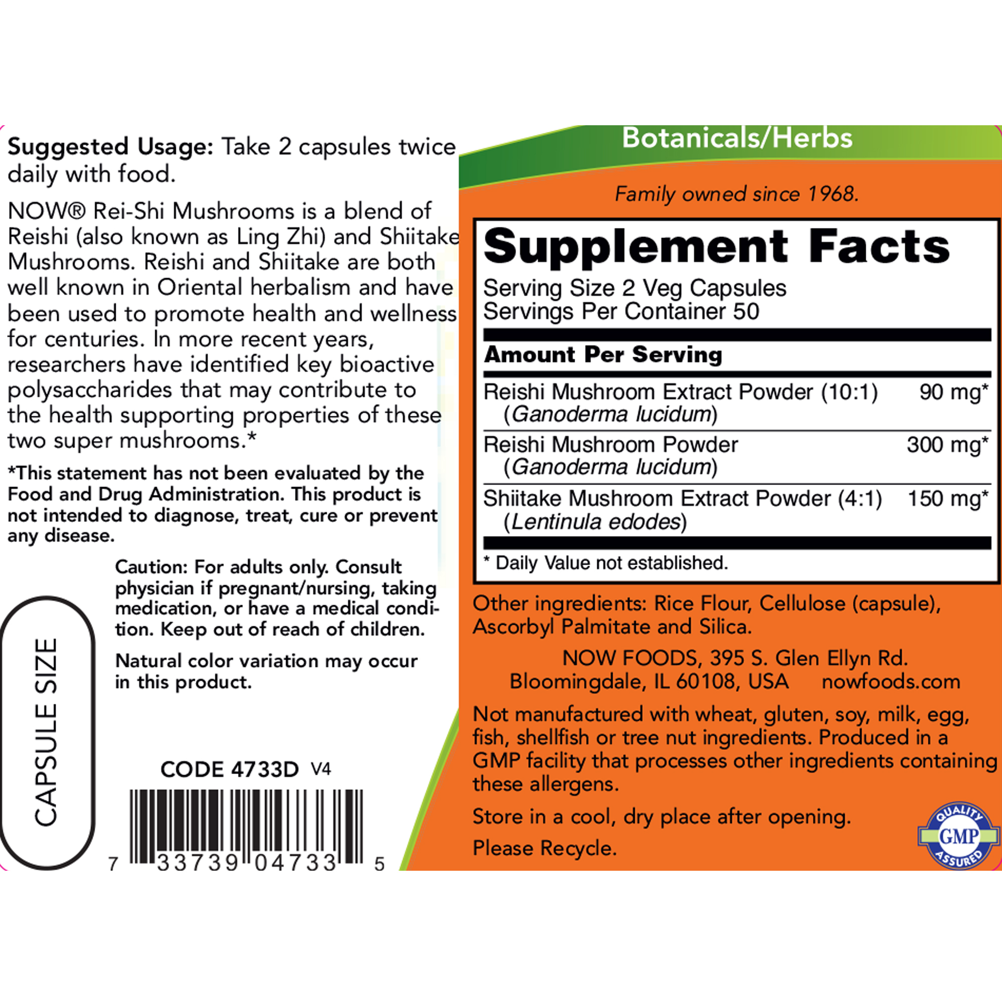 Rei-Shi Mushrooms 270mg - Image 2