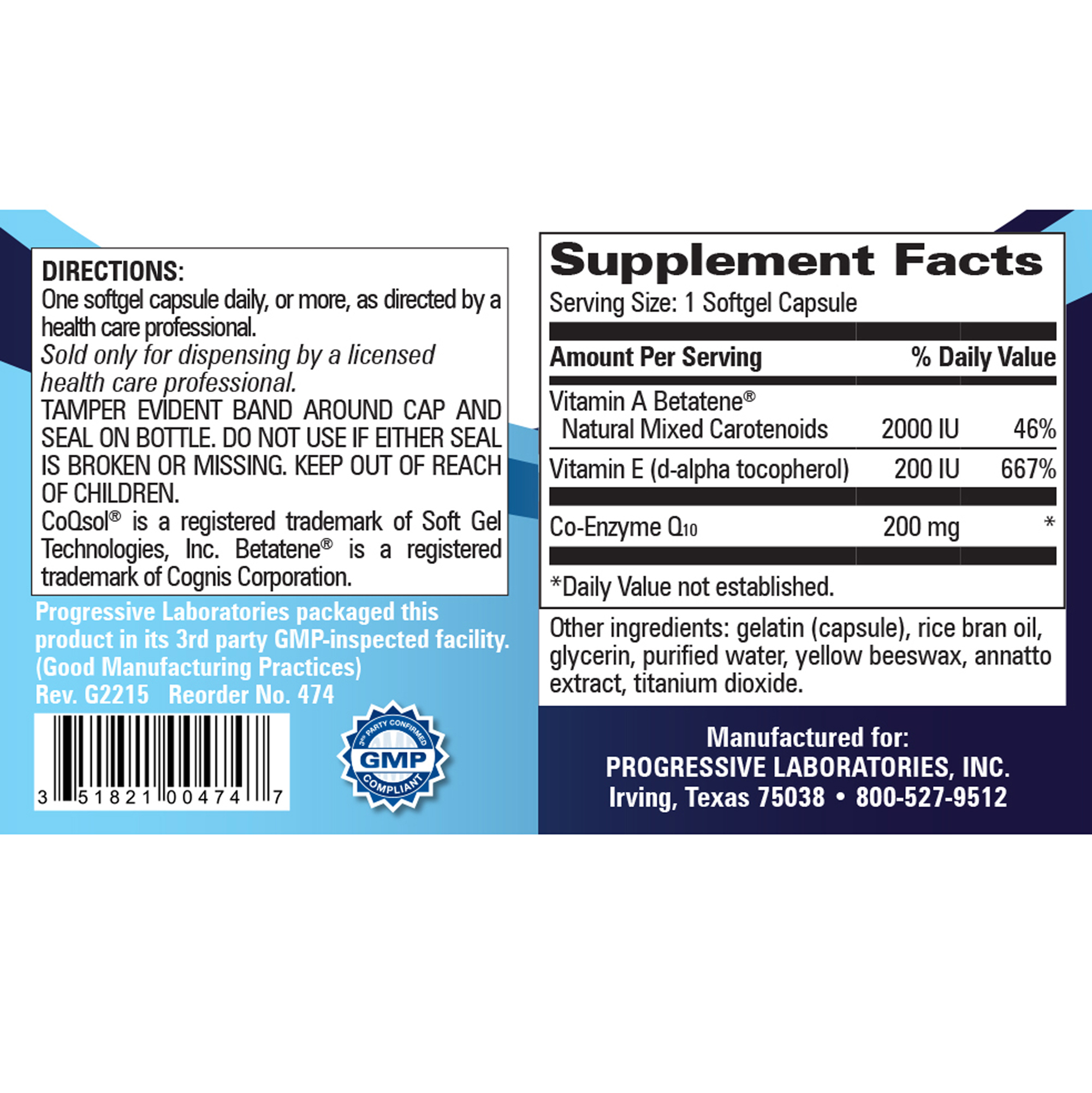 CoQsol 200mg Plus E, A and Rice Bran Oil - Image 2