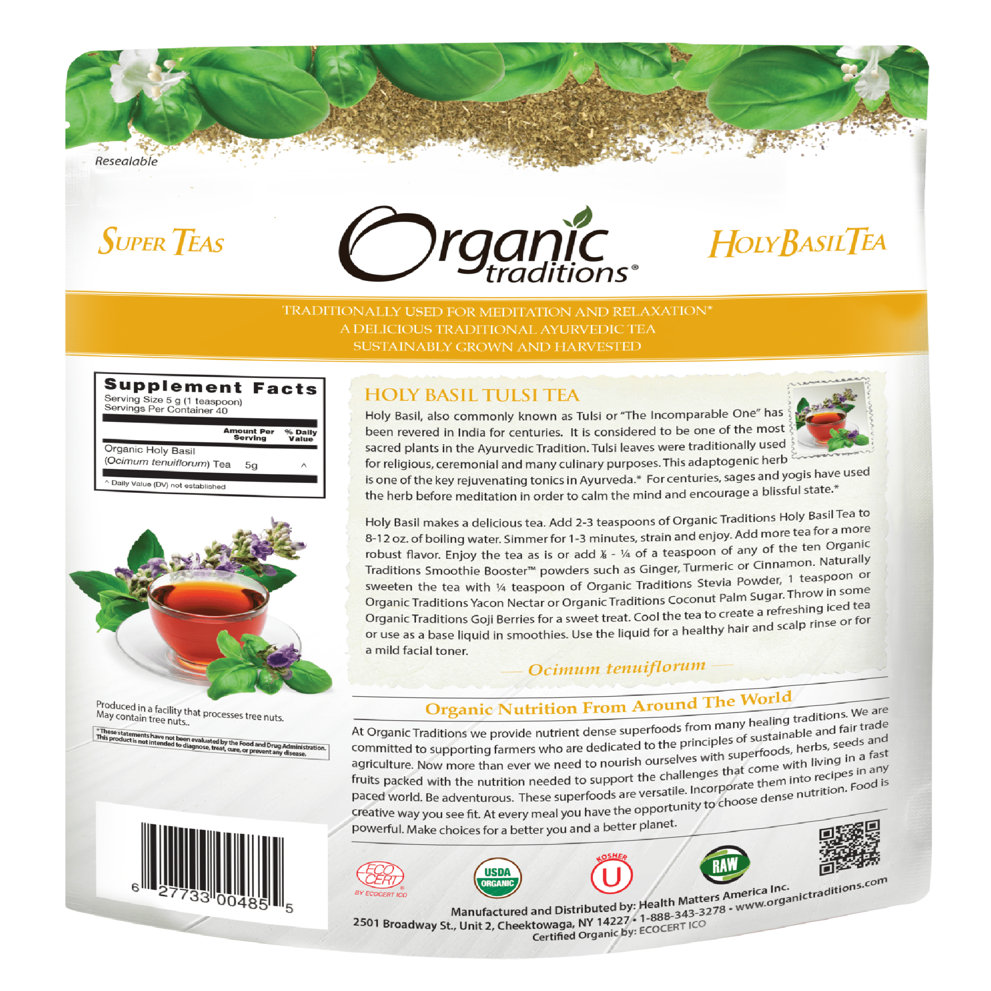 Organic Holy Basil (Tulsi) Tea 7 oz - Image 2